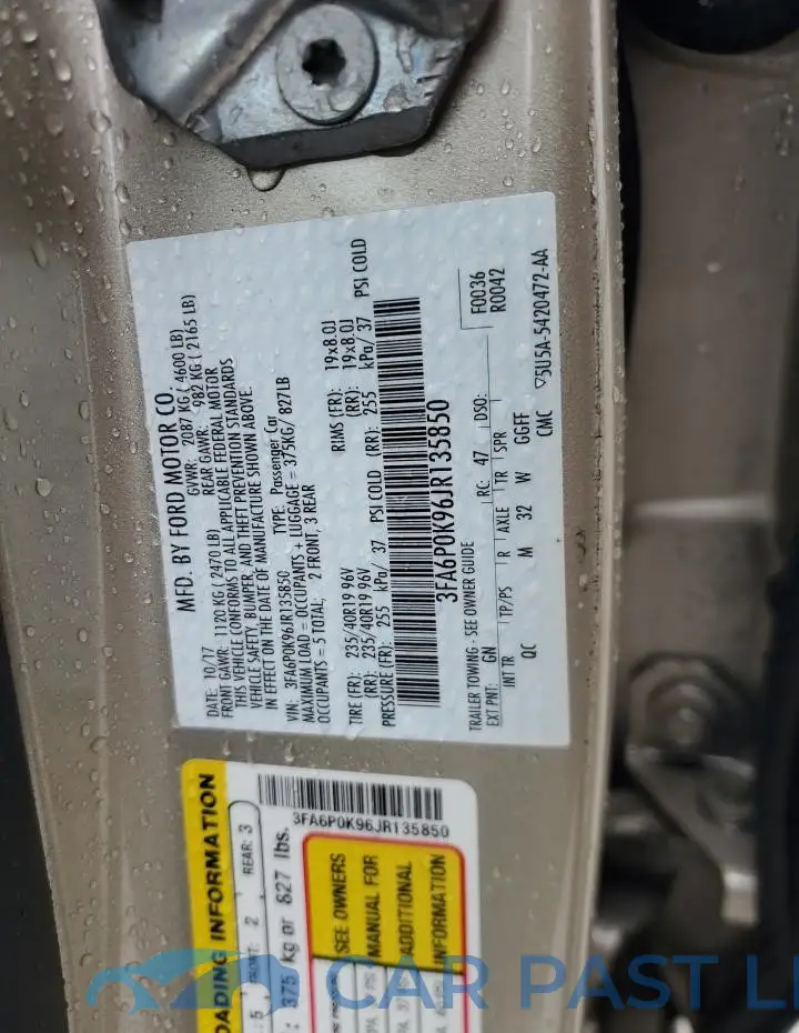 3FA6P0K96JR135850# 12