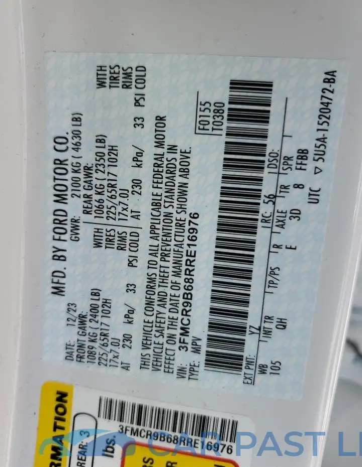 3FMCR9B68RRE16976# 12