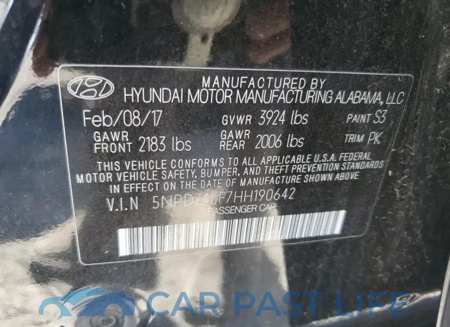 5NPD74LF7HH190642# 12