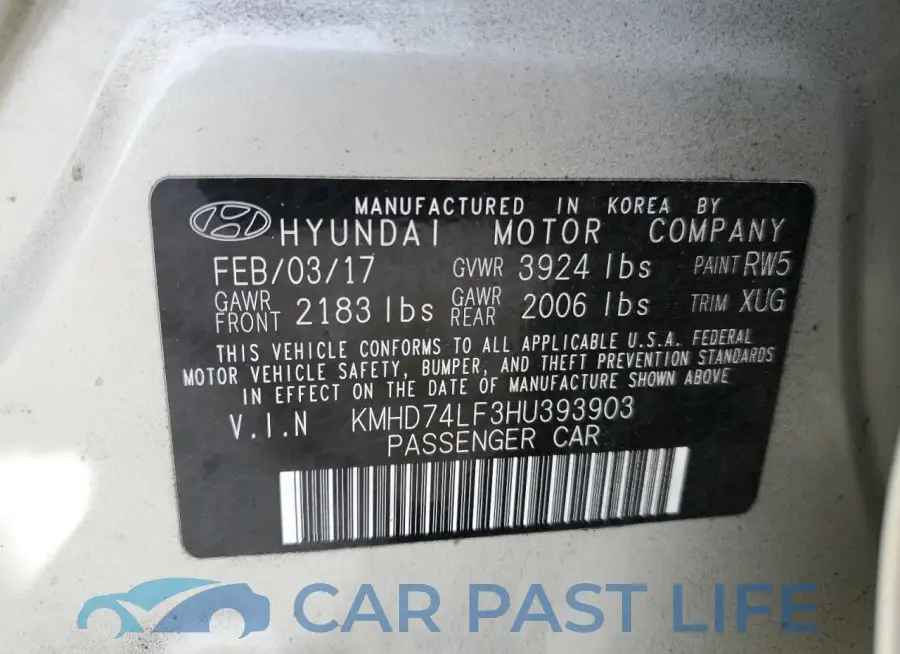 KMHD74LF3HU393903# 12