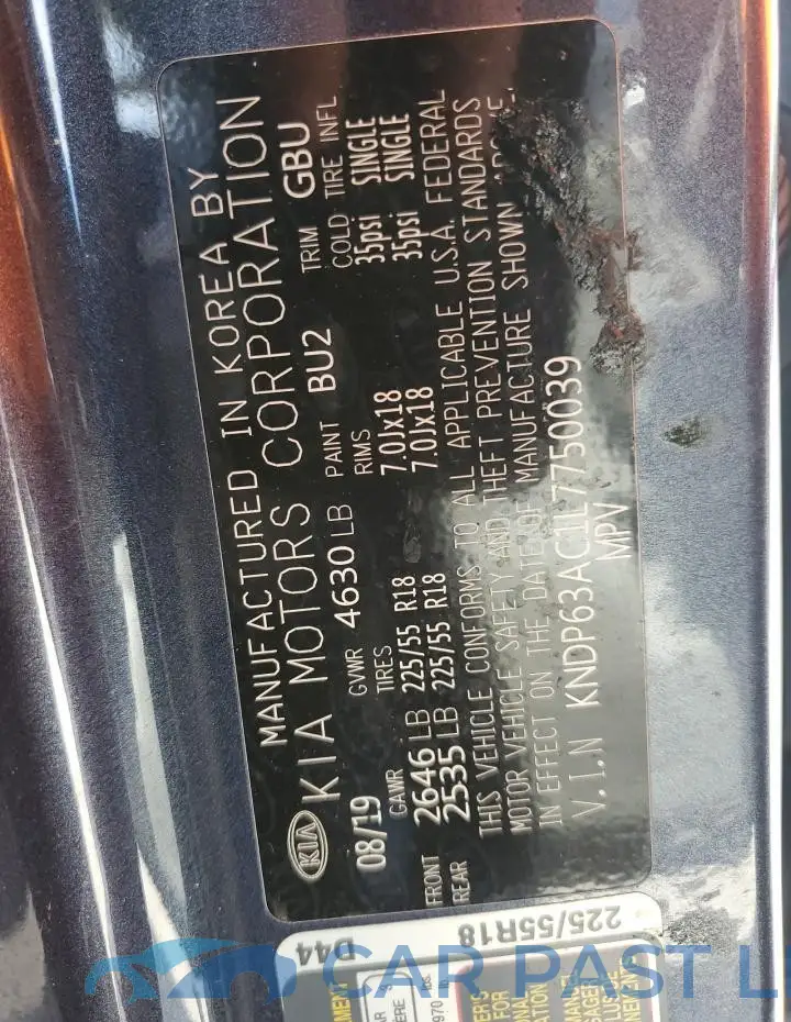 KNDP63AC1L7750039# 13