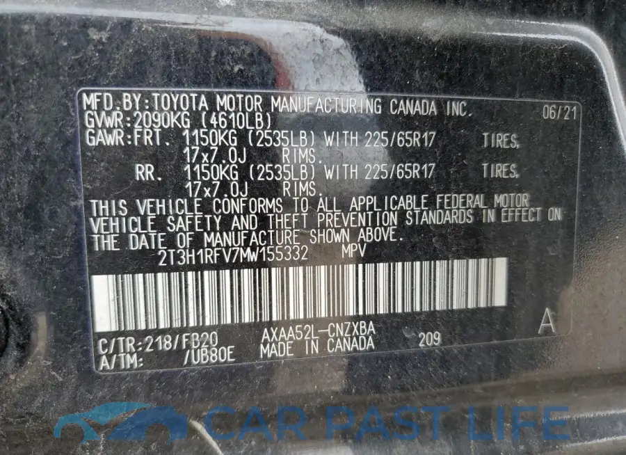 2T3H1RFV7MW155332# 14
