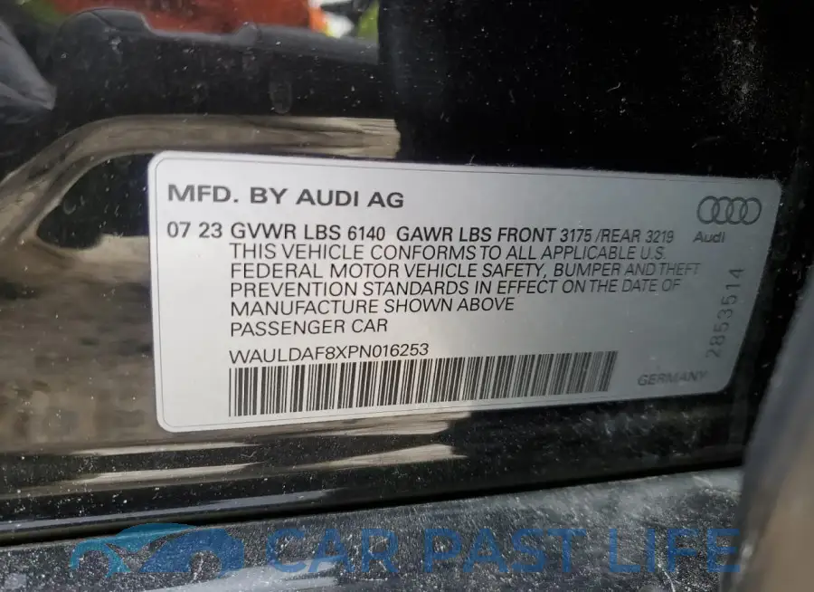 WAULDAF8XPN016253# 12