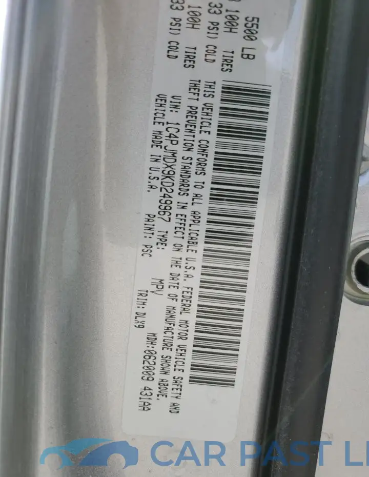 1C4PJMDX9KD249967# 13