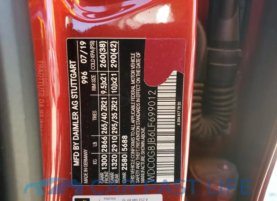 WDC0G8JB6LF699012# 14