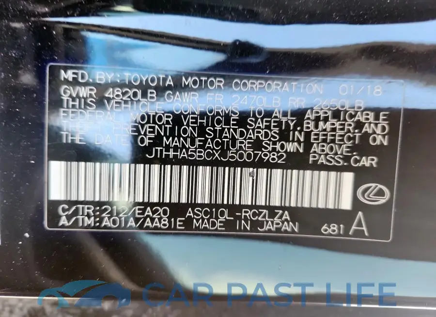 JTHHA5BCXJ5007982# 13
