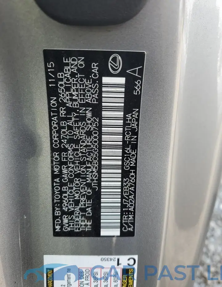 JTHSM5BC5G5000752# 13
