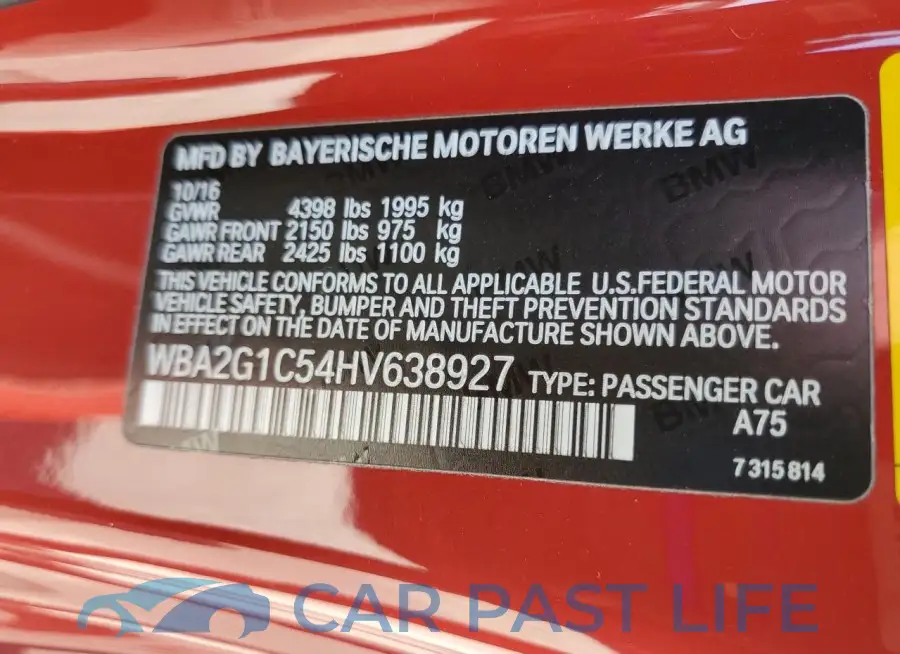 WBA2G1C54HV638927# 13