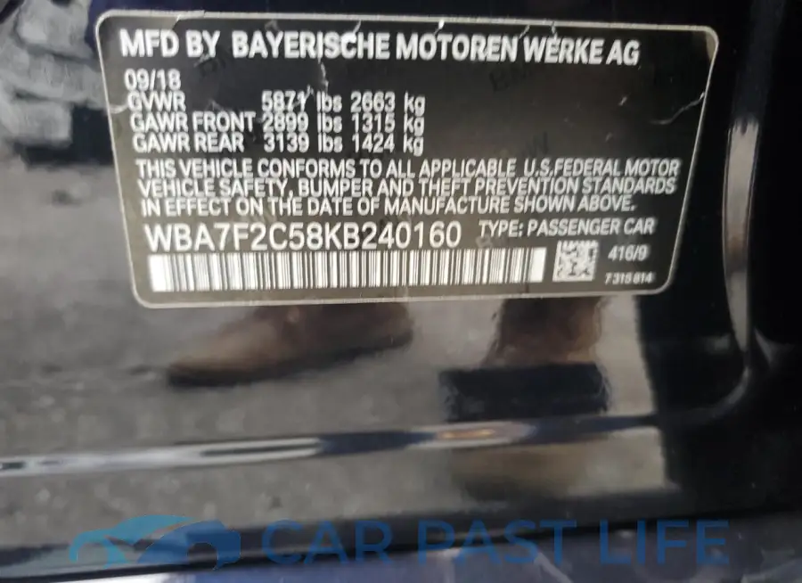 WBA7F2C58KB240160# 12