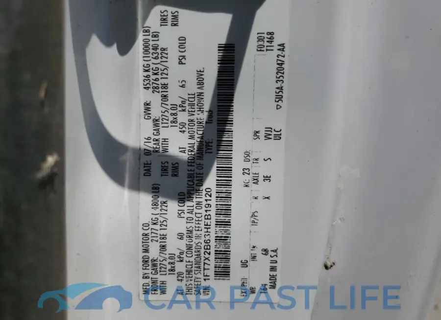 1FT7X2B63HEB19120# 12