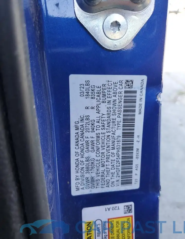 2HGFE2F54PH531879# 12