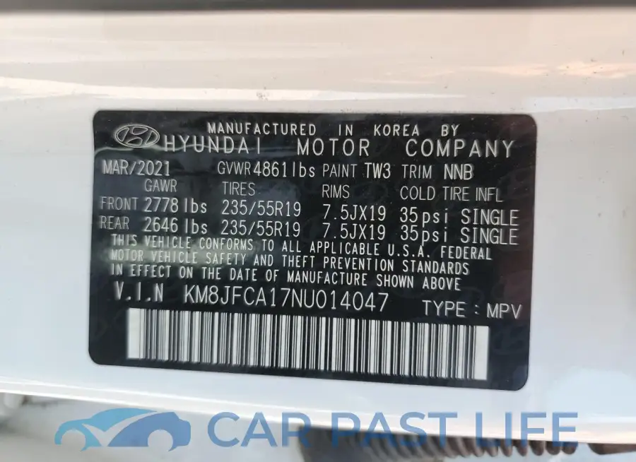 KM8JFCA17NU014047# 14
