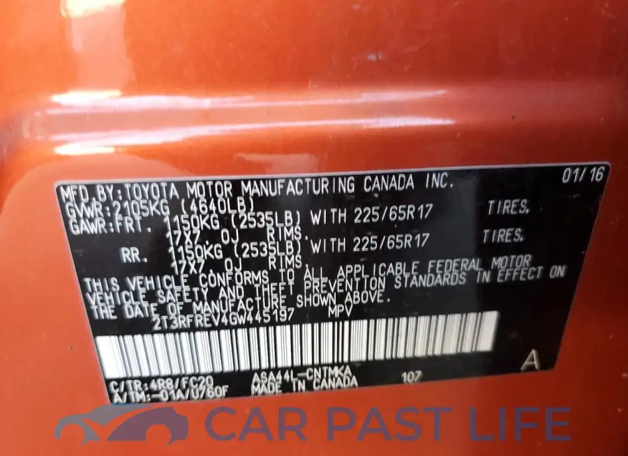 2T3RFREV4GW445197# 12