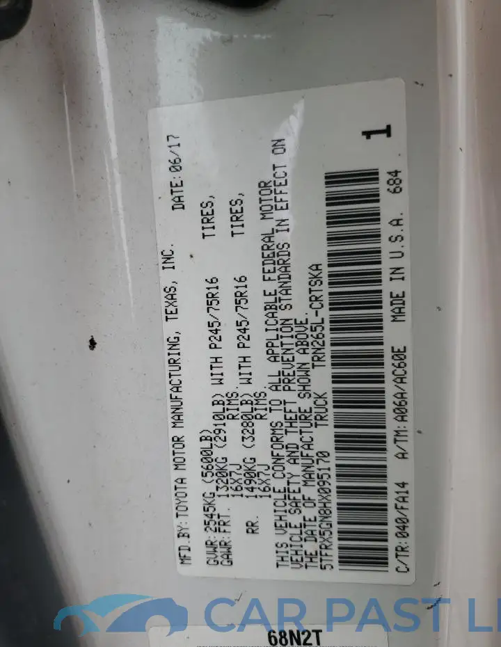 5TFRX5GN8HX095170# 12