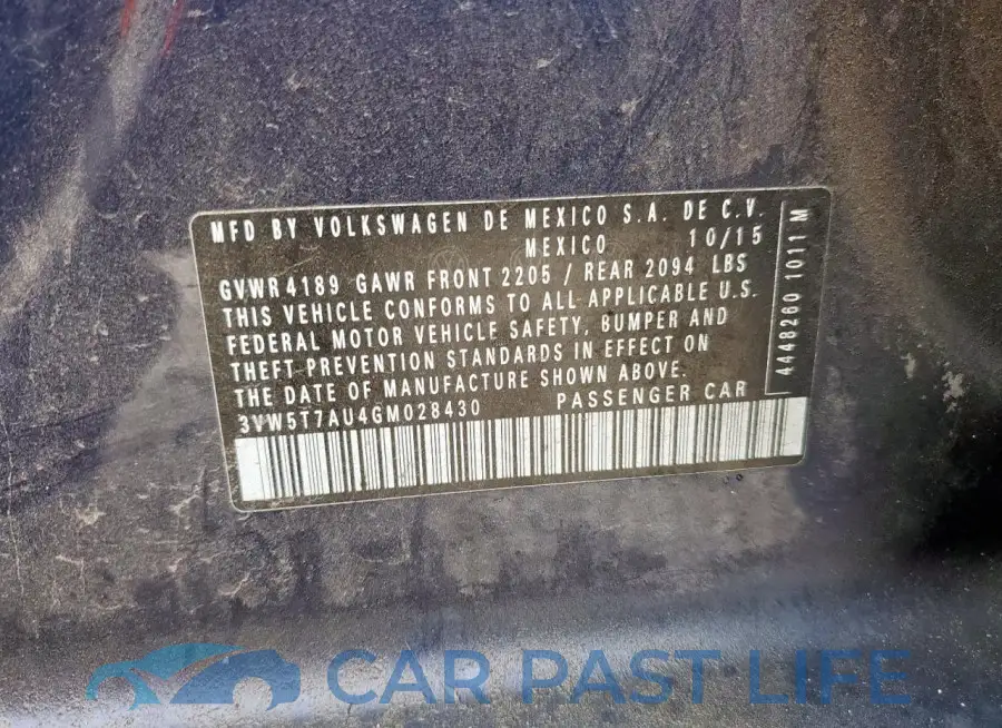 3VW5T7AU4GM028430# 13