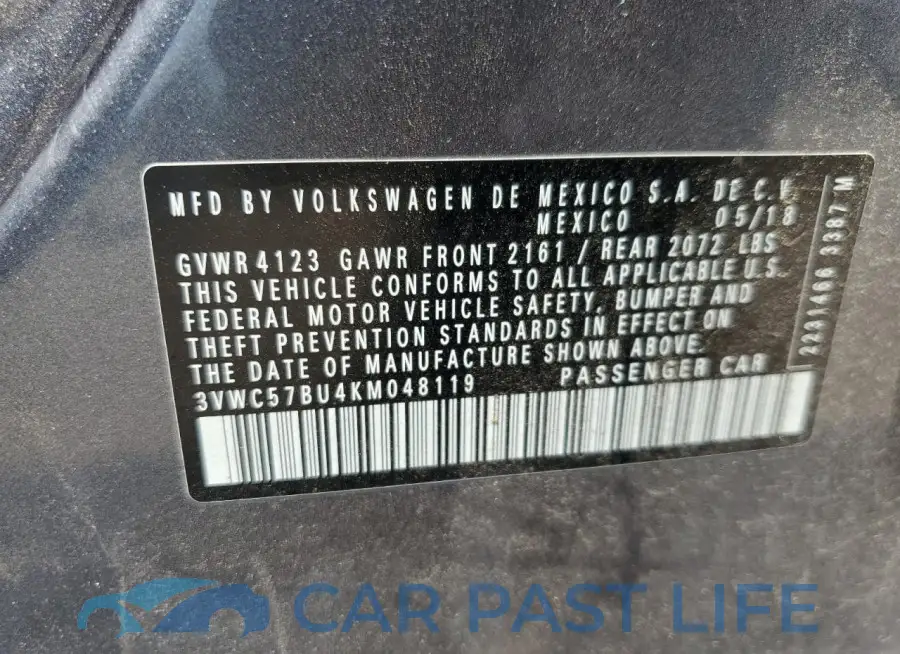 3VWC57BU4KM048119# 12