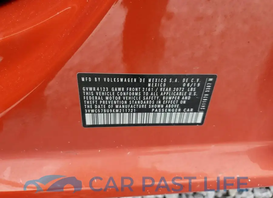 3VWC57BU9KM211721# 12