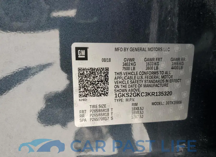 1GKS2GKC3KR135320# 14
