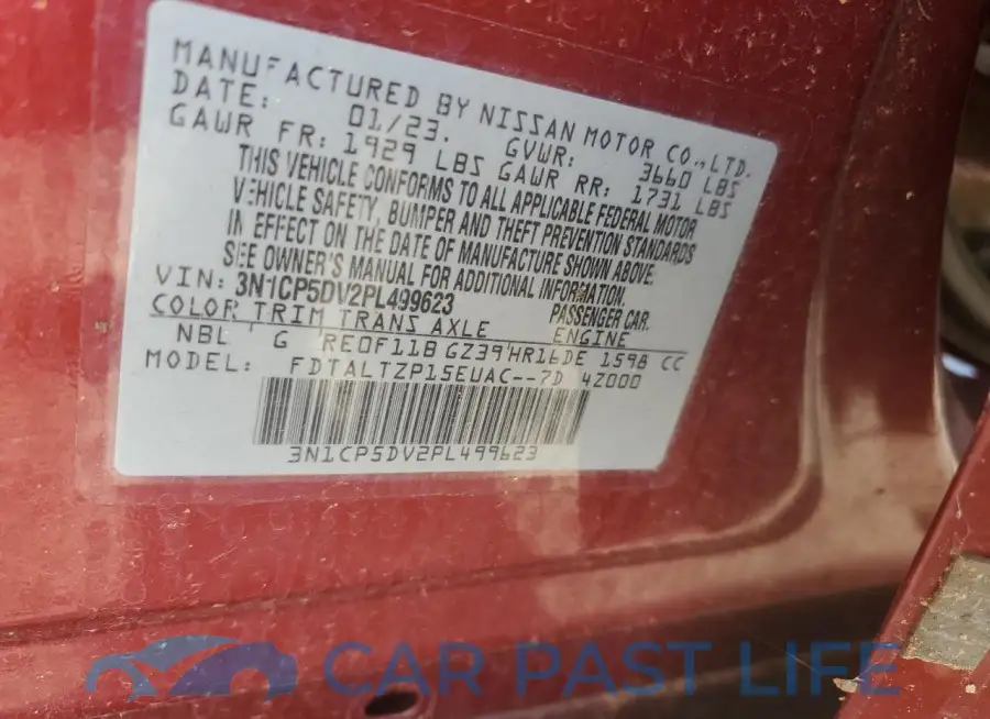 3N1CP5DV2PL499623# 12