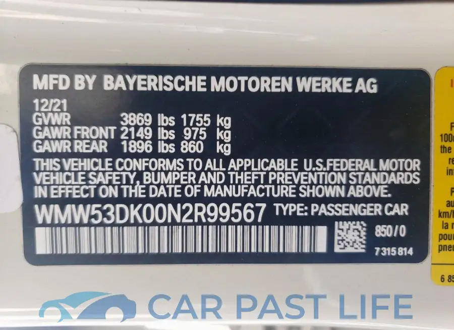 WMW53DK00N2R99567# 13