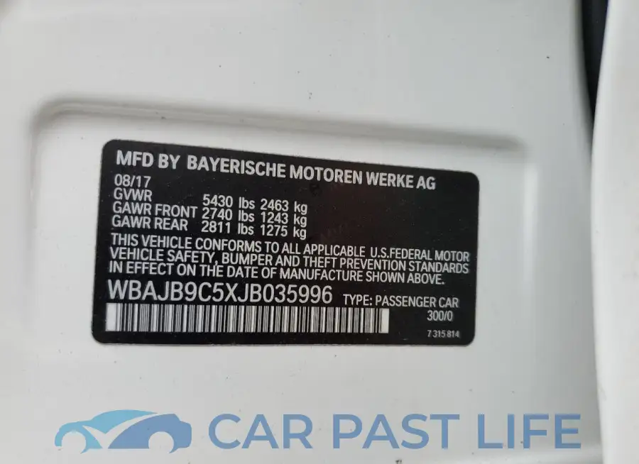 WBAJB9C5XJB035996# 12