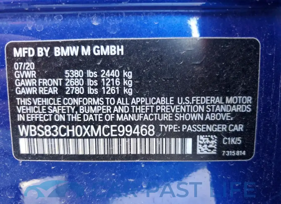 WBS83CH0XMCE99468# 12