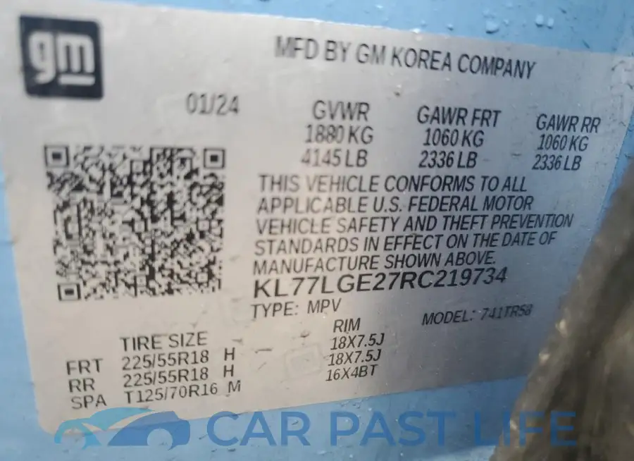 KL77LGE27RC219734# 13