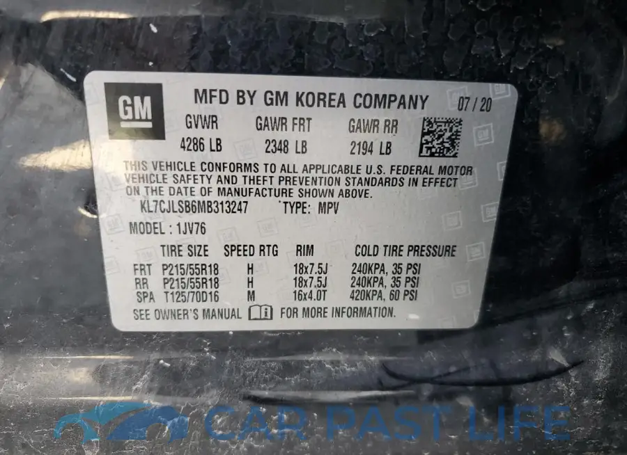 KL7CJLSB6MB313247# 13