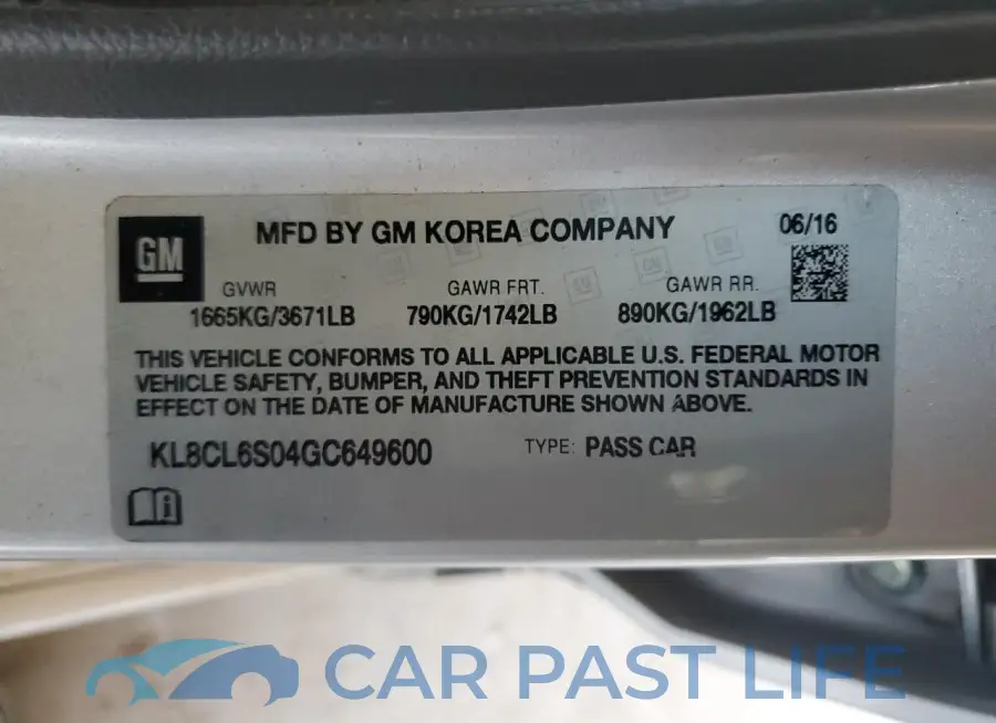 KL8CL6S04GC649600# 12