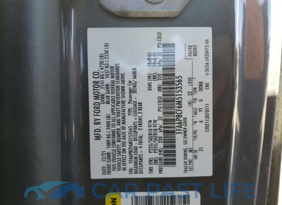 1FA6P8CF6M5153565# 12