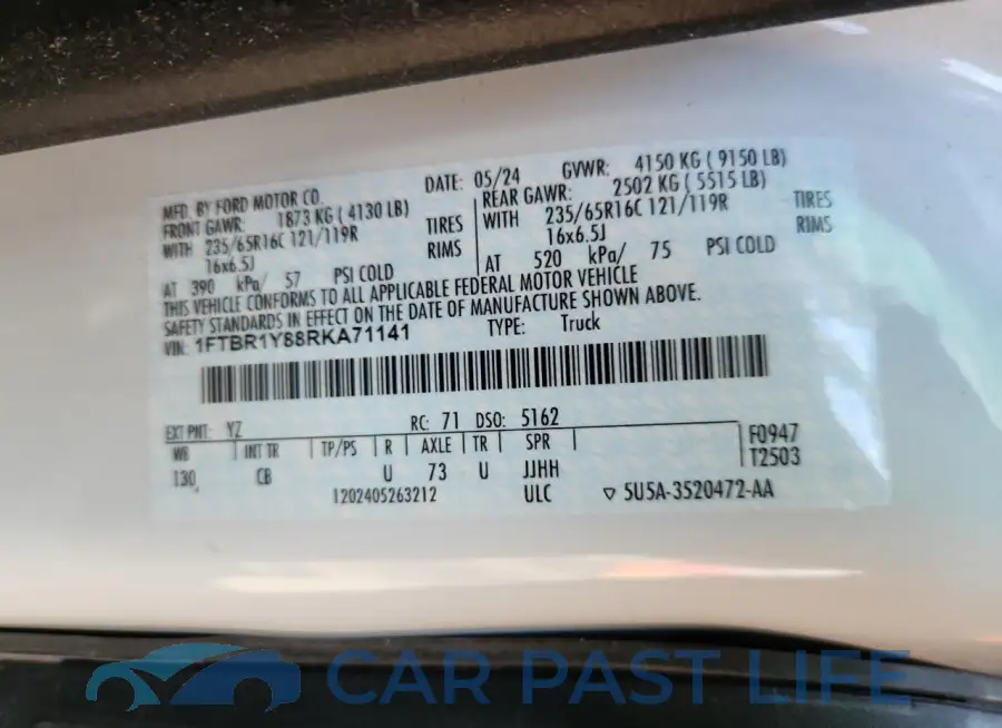 1FTBR1Y88RKA71141# 13