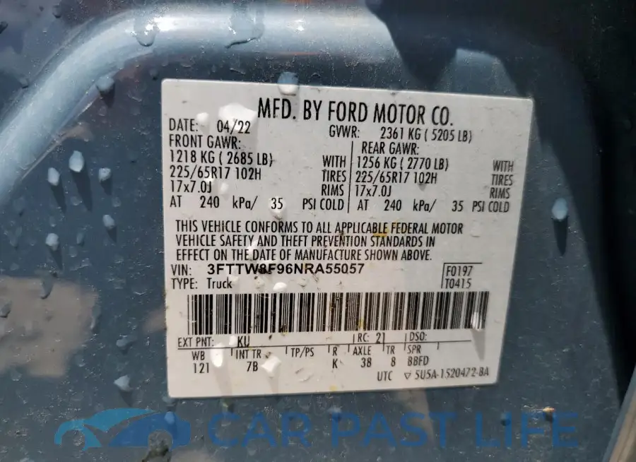 3FTTW8F96NRA55057# 13