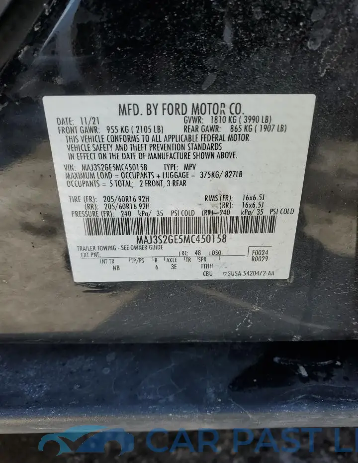 MAJ3S2GE5MC450158# 12