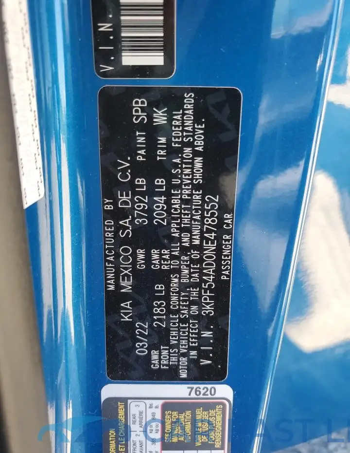 3KPF54AD0NE478552# 12