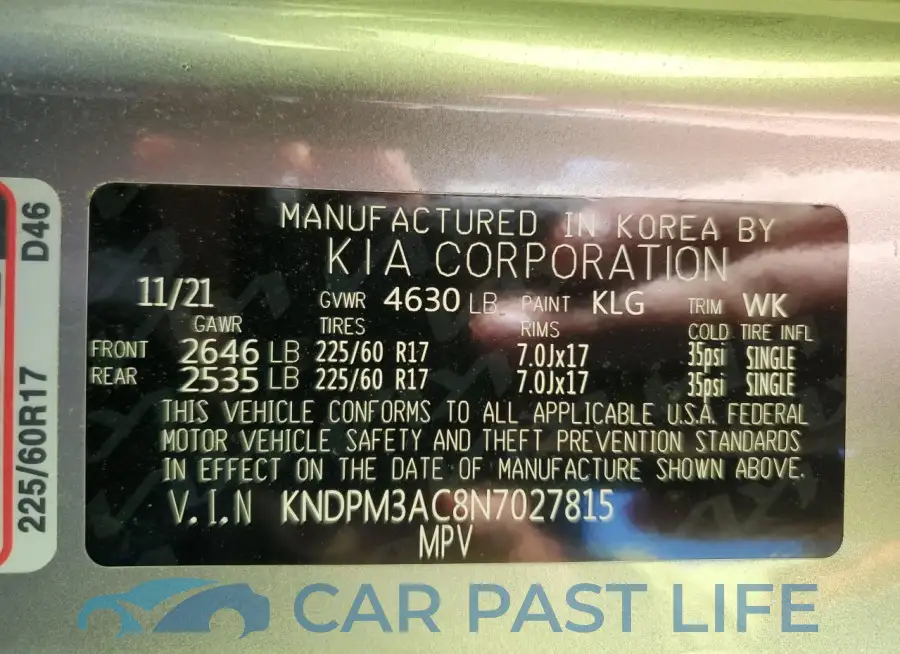 KNDPM3AC8N7027815# 14