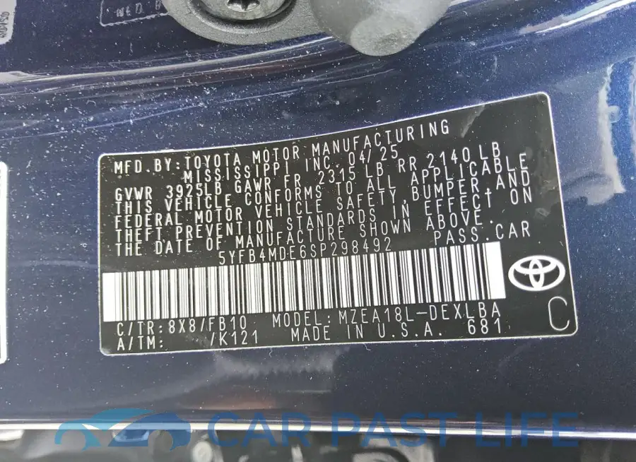 5YFB4MDE6SP298492# 12