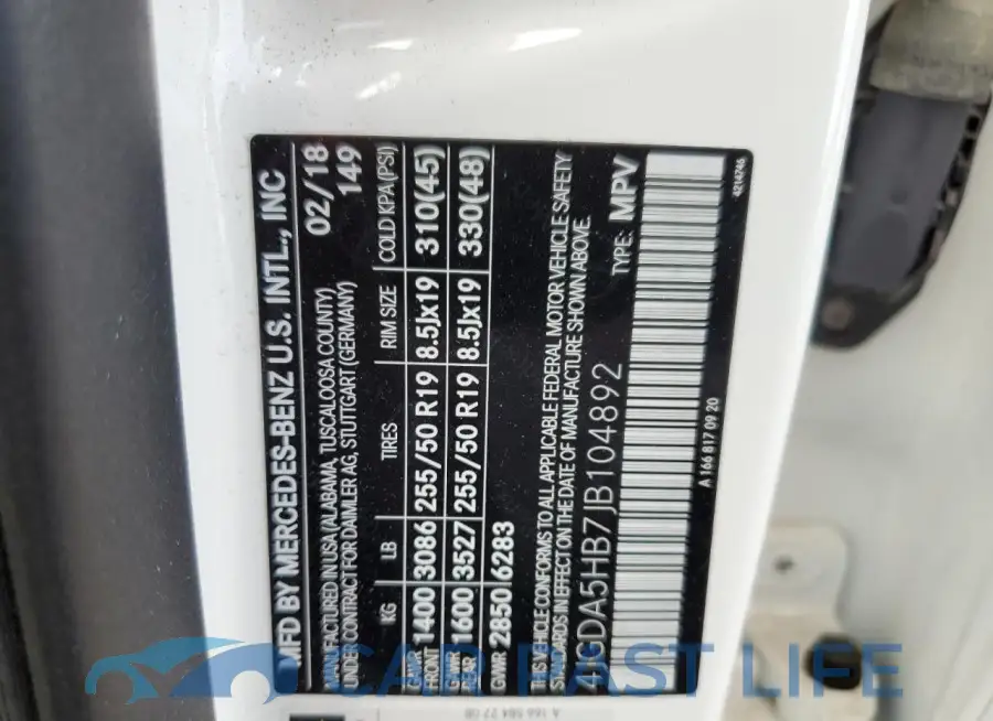 4JGDA5HB7JB104892# 13