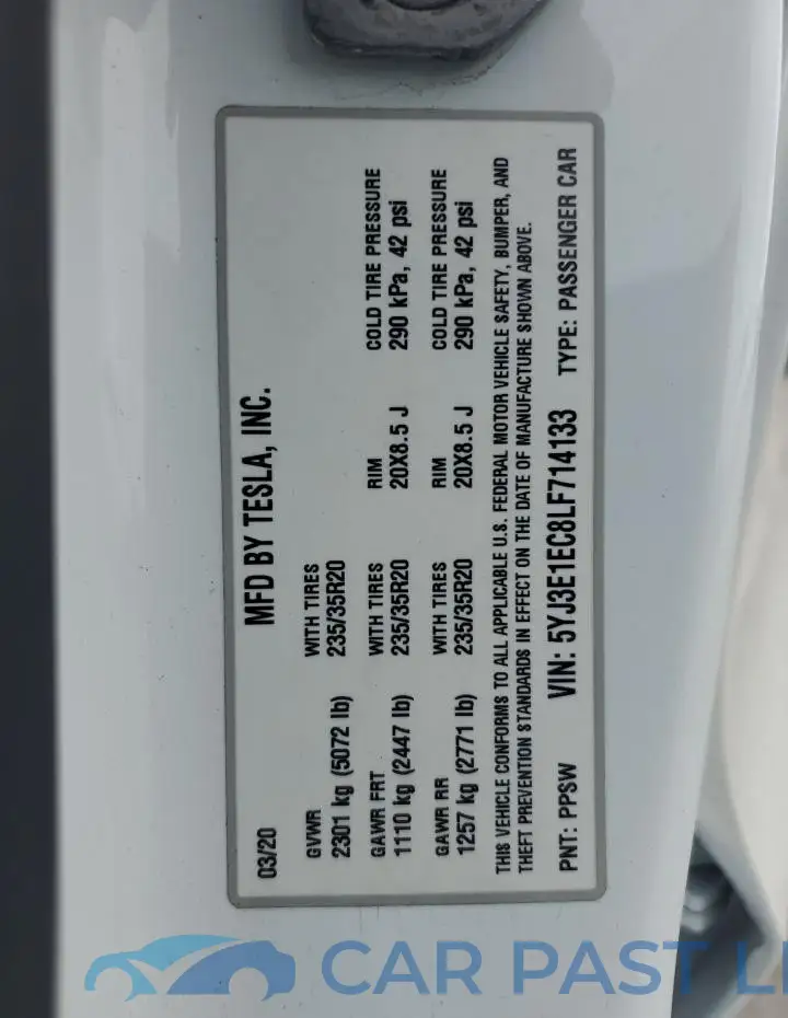 5YJ3E1EC8LF714133# 12