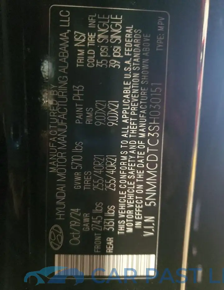 5NMMCDTC3SH030151# 13