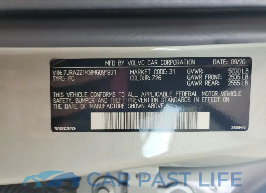 7JRA22TK8MG091931# 12