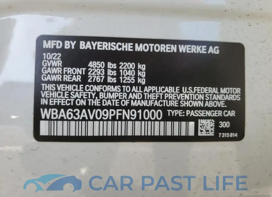 WBA63AV09PFN91000# 12