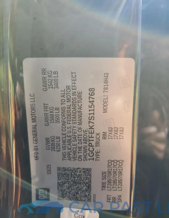 1GCPTFEK7S1154768# 13
