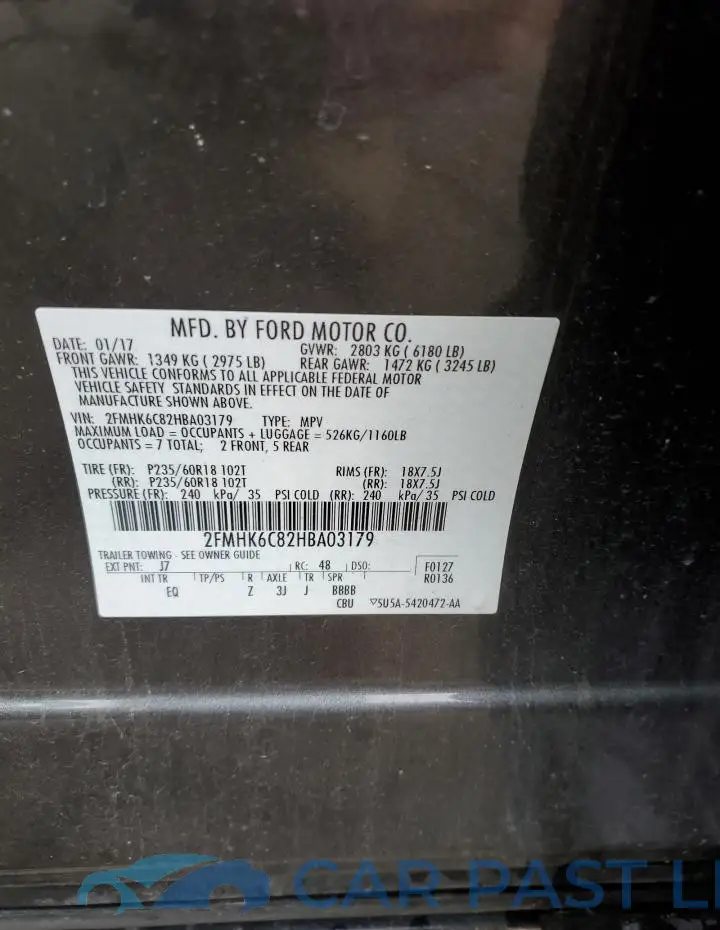 2FMHK6C82HBA03179# 12