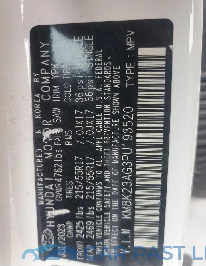 KM8K23AG3PU193520# 12