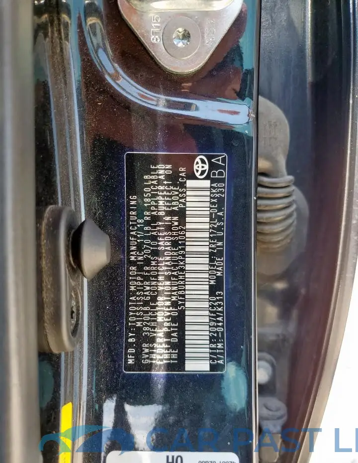 5YFBURHE3KP911062# 12