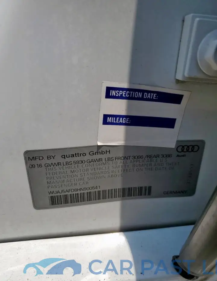 WUAJ5AFD8HN900541# 12