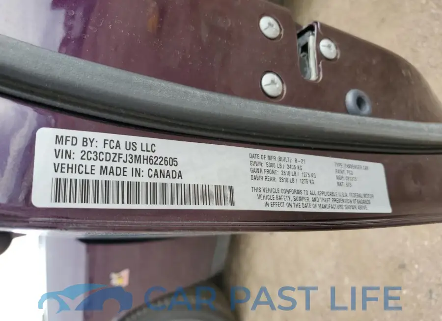 2C3CDZFJ3MH622605# 12