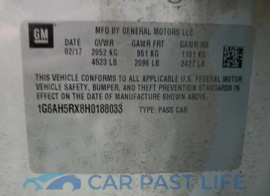 1G6AH5RX8H0188033# 12