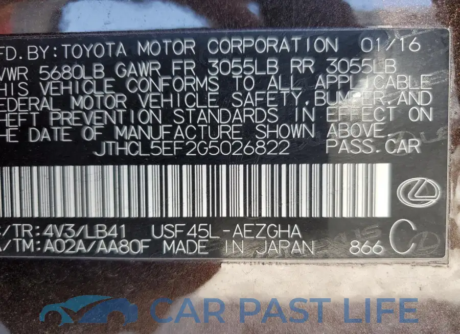 JTHCL5EF2G5026822# 13