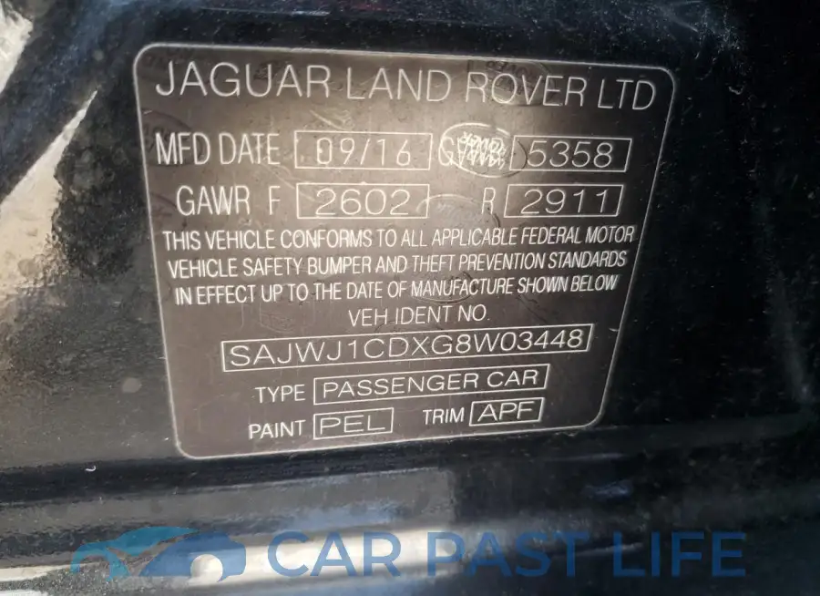 SAJWJ1CDXG8W03448# 12